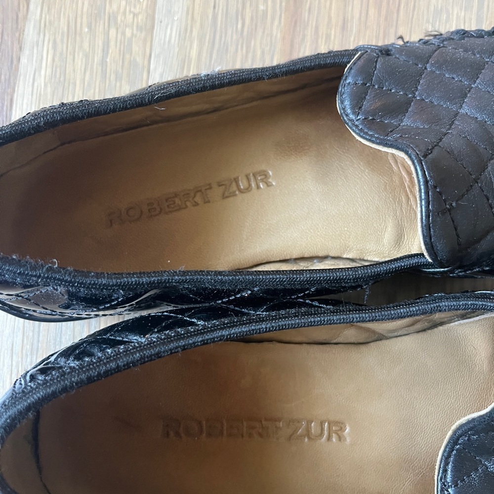 Robert Zur black quilted driving loafer moccasins (9) - Picture 5 of 5